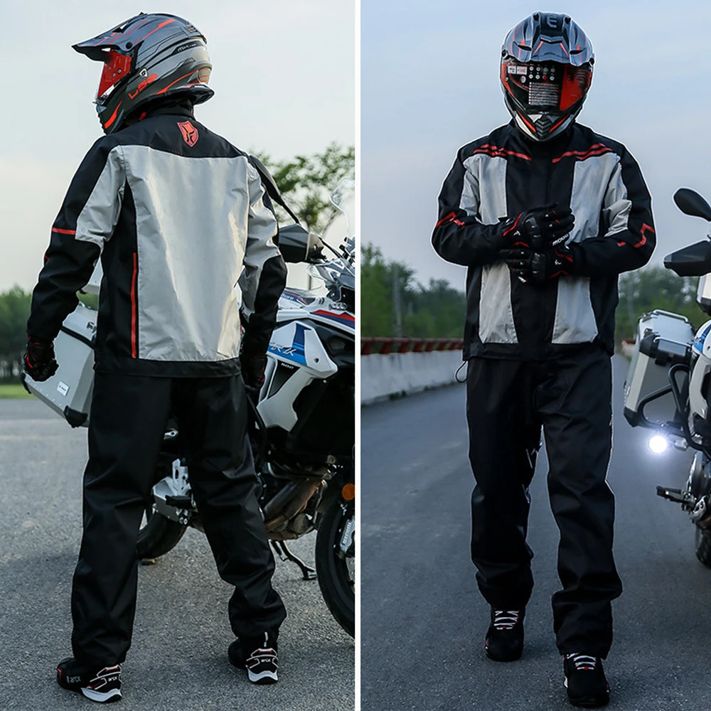 Reflective Motorcycle Raincoat Men's Rain Cover For Set Motorcycle Bike Scooter Outdoor Sports Raincoat Portable Folding Type enlarge