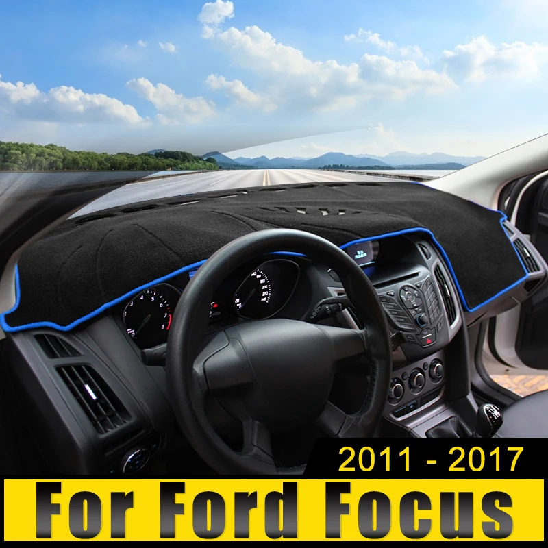 

Чехол для приборной панели автомобиля Ford Focus MK3 2011 2012 2013 2014 2016 2017, защита от солнца, защита от УФ-лучей, нескользящий коврик