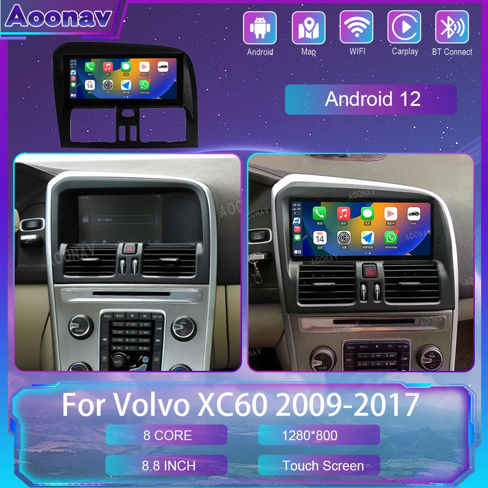 

Автомобильный радиоприемник с GPS-навигацией для Volvo XC60 2009 2010 2011-2017 Android автомобильный стерео беспроводной Carplay мультимедийный видеоплеер
