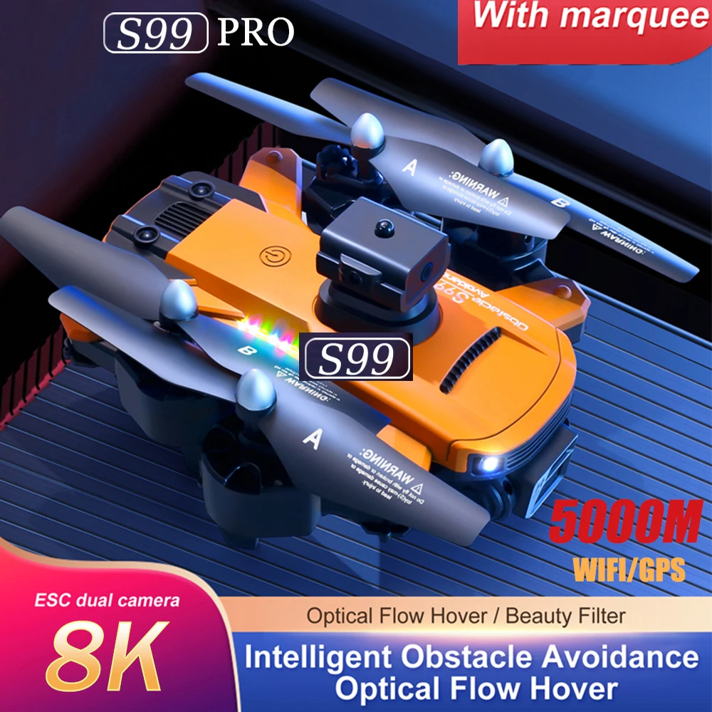 

New S99 Drone 8K 5G Professional Folding HD Aerial Photography Light Flow Positioning Long Range Obstacle Avoidance Toy 5000M