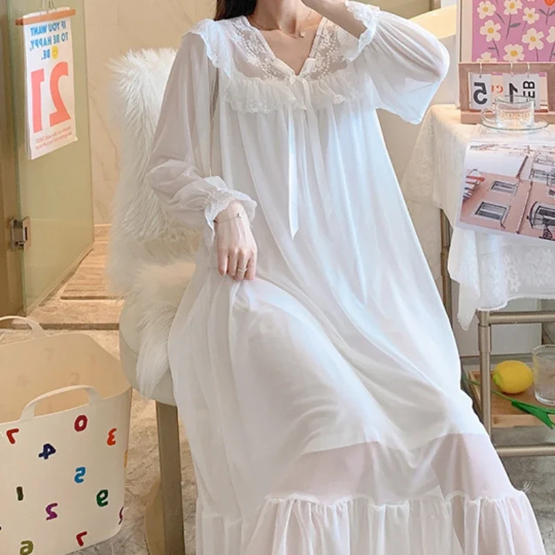 Женская винтажная Ночная рубашка в викторианском стиле