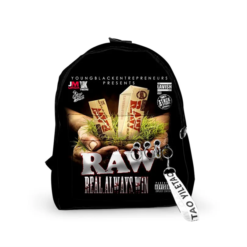 Raw Natural Rolling Papers Backpack Teenager Boys Girls Oxford Casual Backpack Raw Tobacco Streetwear Kids Laptop Backpack Bags
