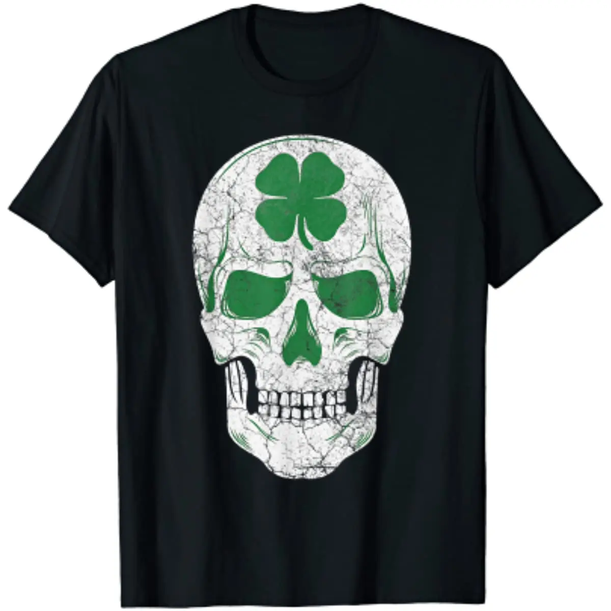 

Green Shamrock Skull Irish Ireland ST PATRICKS DAY Gift T-Shirt Cotton Four Seasons Tees Daily T Shirt S-6XL Size