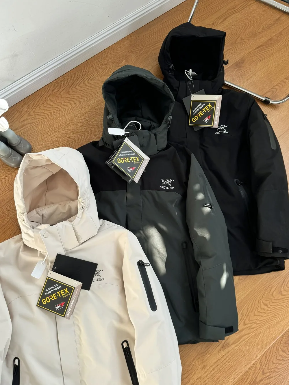 Пуховик ARCTERYX ветрозащитный против пятен морщин Тонкая посадка Зимняя согреться
