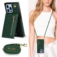 luxury crossbody phone case for iphone 13 12 11 pro max mini x xs xr 8 7 6 plus leather flip wallet card slot lanyard bag cover