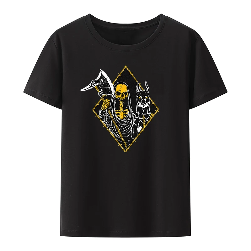 

Grim Reaper Poster Cotton T-shirt Y2k Clothes for Men Novelty Tshirt O-neck Short-sleev Graphic Tshirts Tech Pride Casual Tops