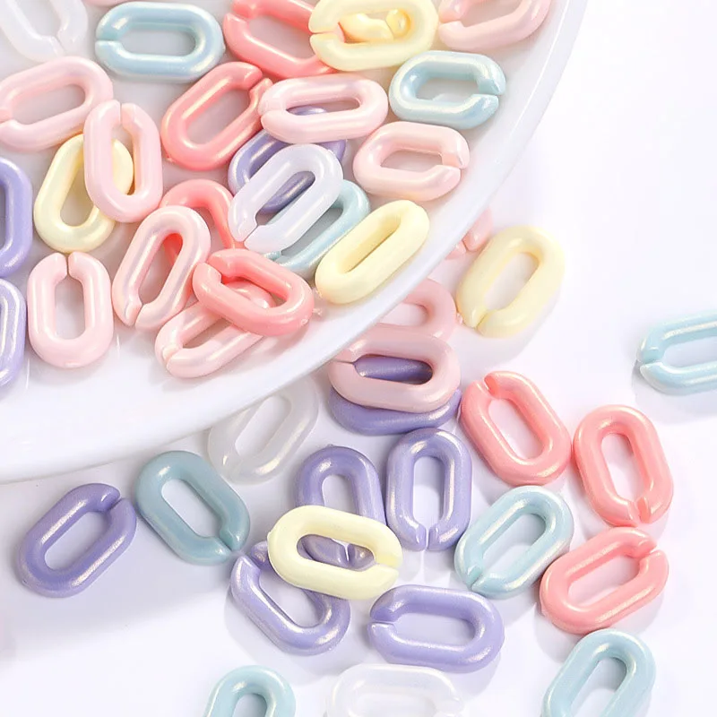 

10pcs 15x11mm Acrylic Links U-shaped Flat Chain Buckle For DIY Necklace Bag Phone Chain Mask Chain Jewelry Luggage Accessories