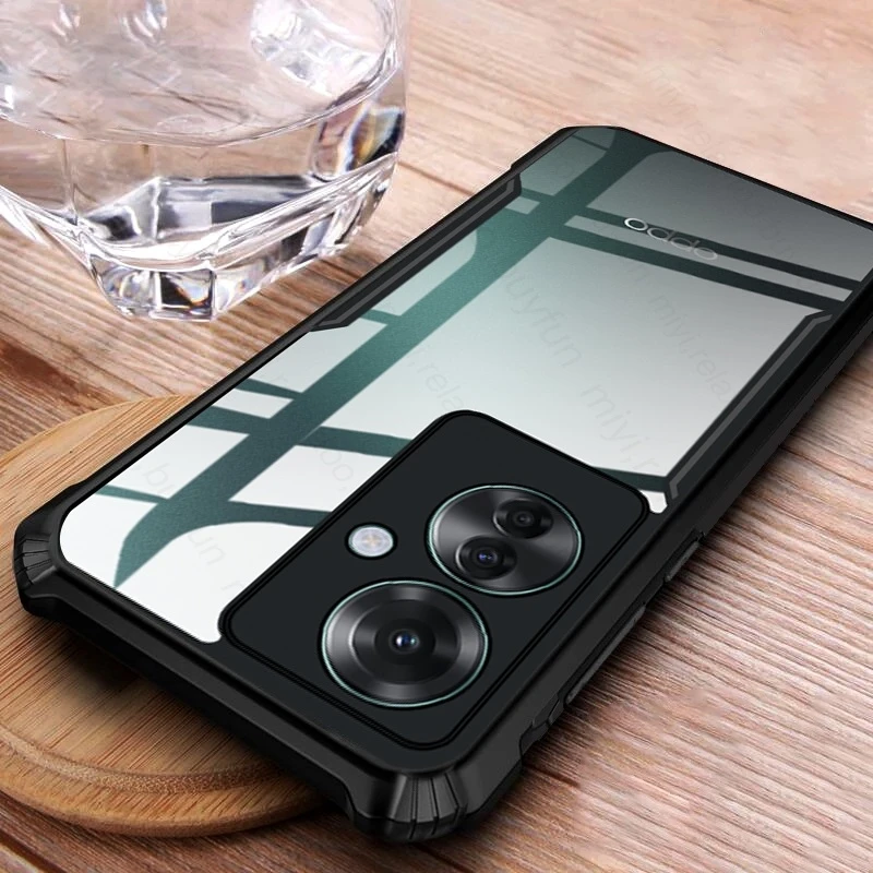 Прозрачная акриловая задняя крышка для Oppo Reno11 F защита фотокамеры противоударный