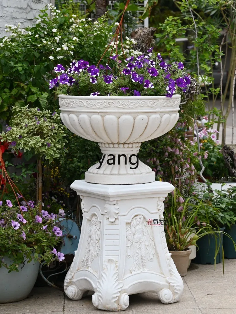 Левый цветочный горшок большого диаметра цветочное зеленое растение украшение в