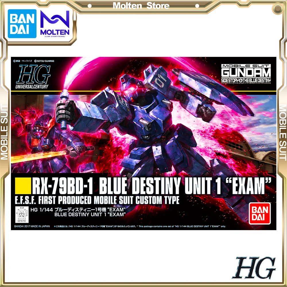 BANDAI Original HGUC 1/144 RX-79BD-1 Blue Destiny Unit 1 EXAM Mobile Suit Gundam Side Story Gunpla Model Kit Assembly/Assembling