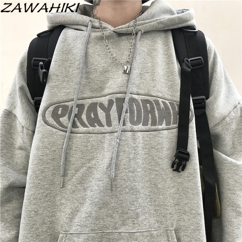 

Модная винтажная Свободная Толстовка в Корейском стиле на осень и зиму, свитшот для влюбленных с буквенной вышивкой, серая Повседневная универсальная шикарная Повседневная Уличная одежда