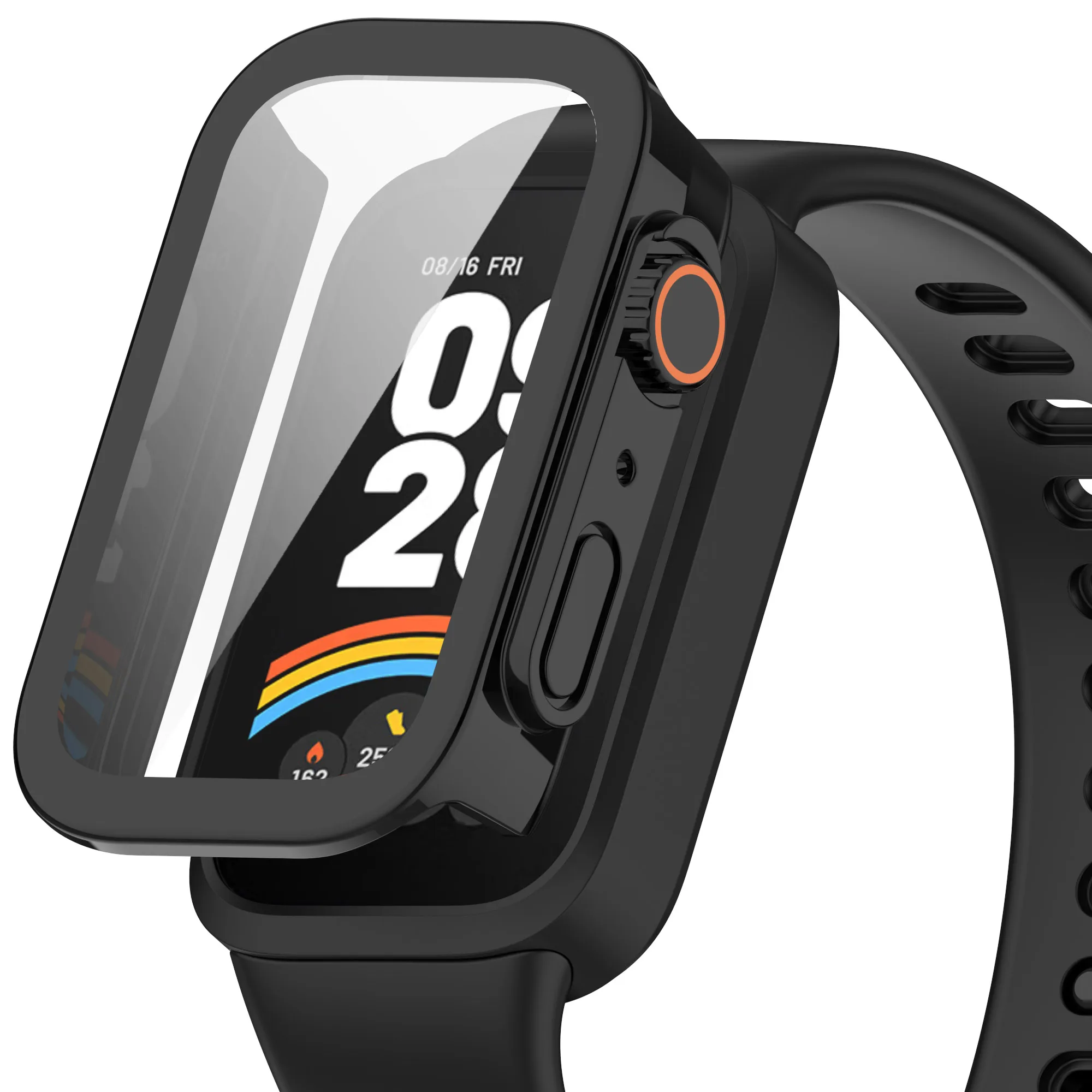 Фото Стекло + чехол для Xiaomi mi Band 9, активные аксессуары, универсальный обновленный бампер для ПК, защитная пленка для экрана Redmi Band 3, чехол №1