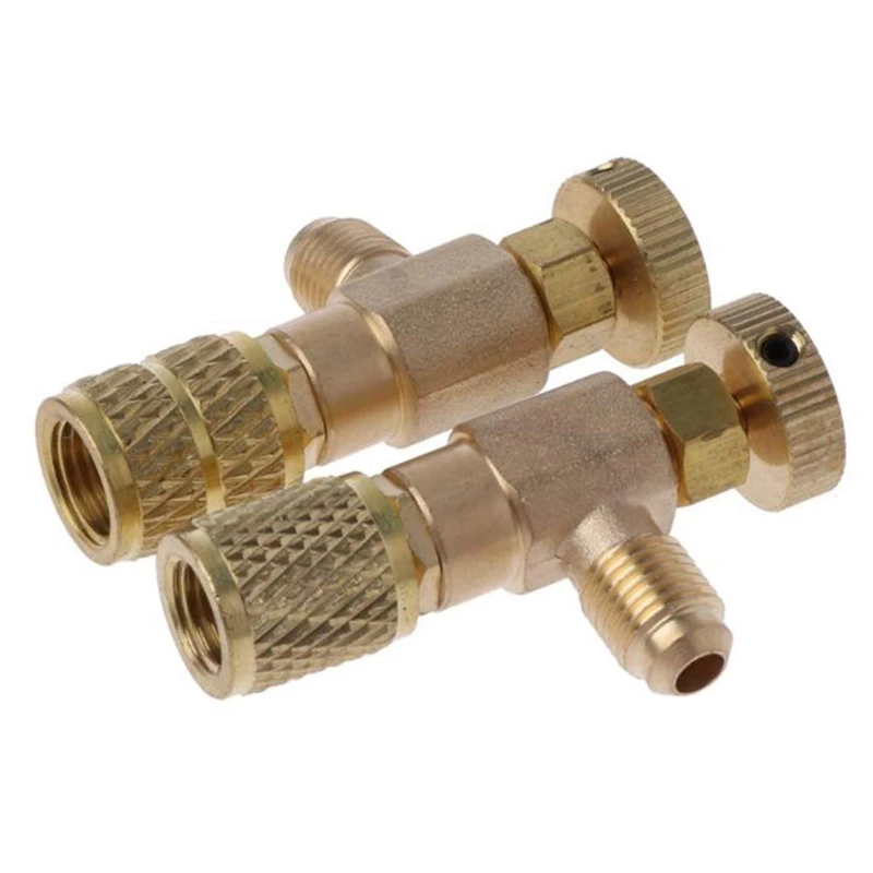 

2PCS Coolant Safety Valve Quick Connector Air Conditioner R410A R22 Connection Adapter