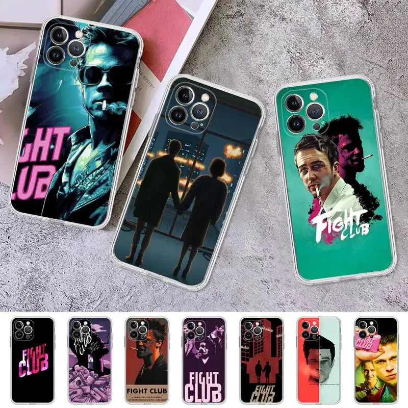 

Fight Club Movie Phone Case For iPhone 8 7 6 6S Plus X SE 2020 XR XS 14 11 12 13 Mini Pro Max Mobile Case