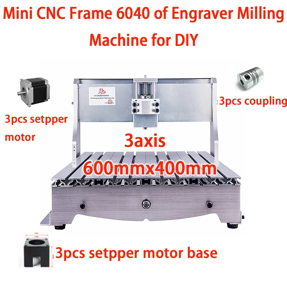 LY CNC Router Frame 6040 For DIY CNC Engraving Milling Machine Wood Cutter Frame 3 Axis With Stepper Motor 1605 Ball Screw Kit