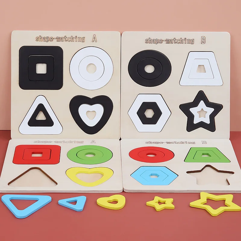 

Montessori Wooden Geometry Color Separation Puzzle Toys Sensory Training Shape Matching Games Children Early Education Cognition