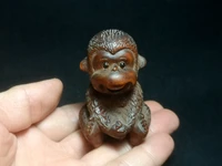 1919 chinese boxwood hand carved lovely monkey figure statue table deco decoration collection gift