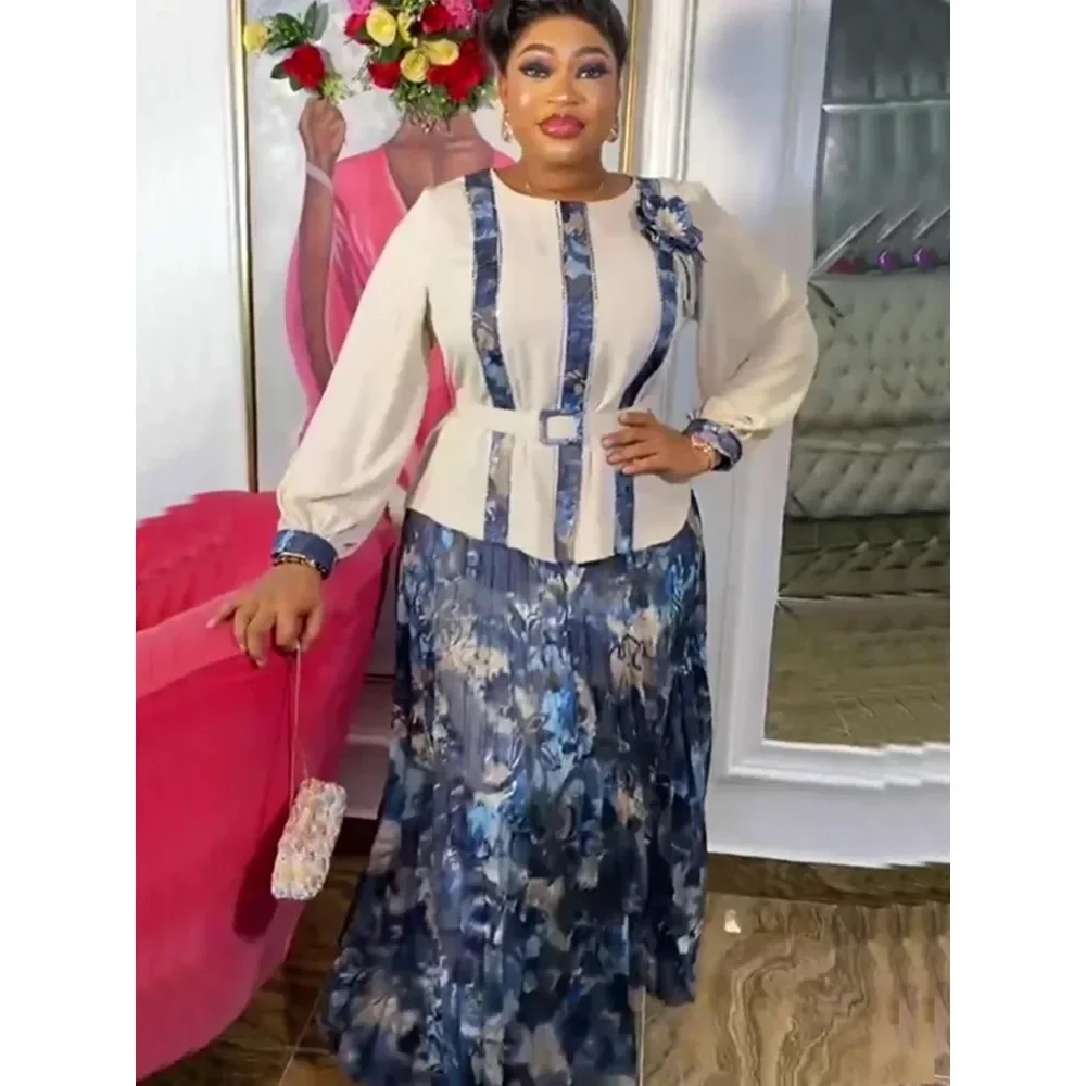 Африканская одежда для женщин комплекты из 2 предметов топы и юбки костюмы Dashiki