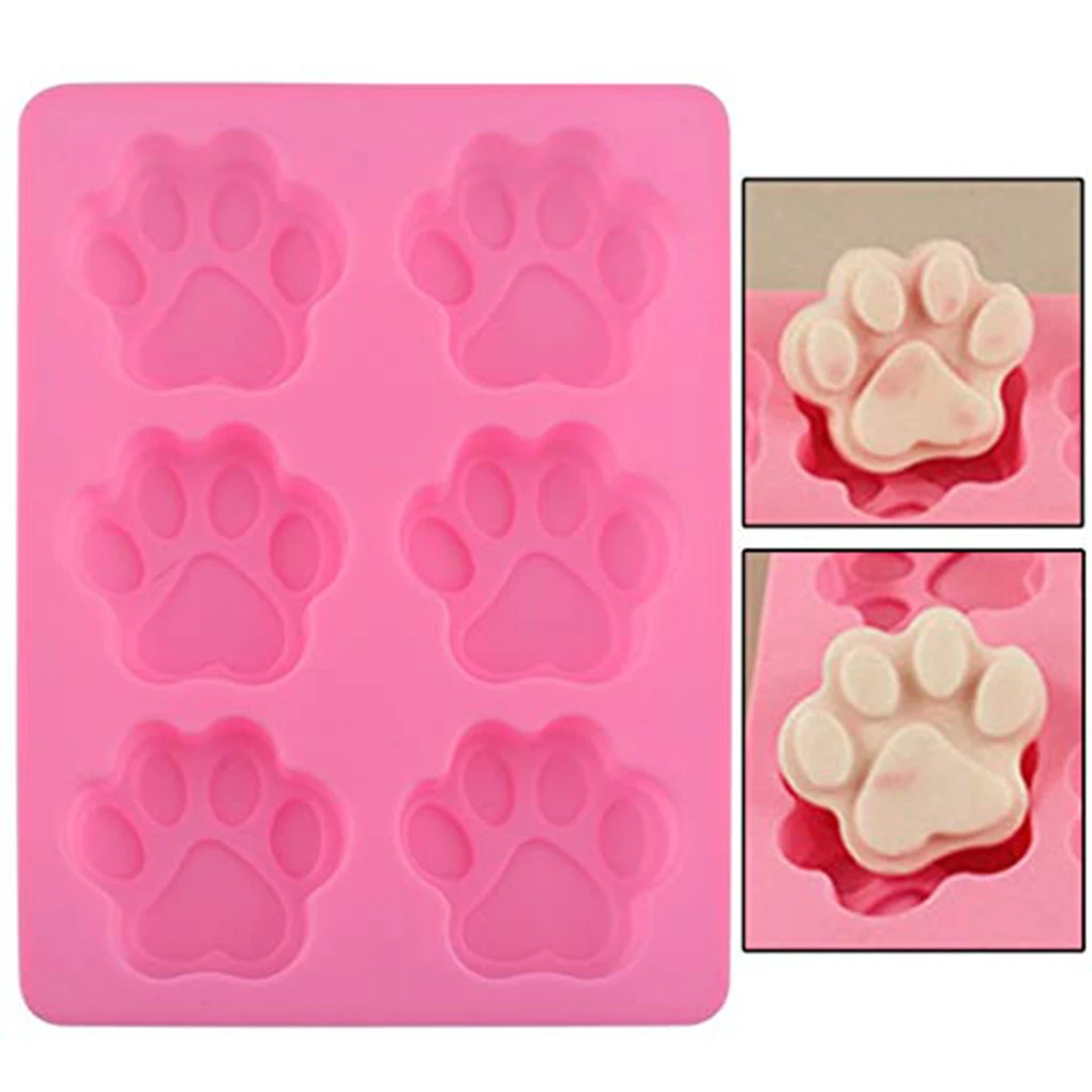

Puppy cat Paw Ice Trays Silicone Pet Treat Molds Soap Chocolate Jelly Candy Mold Cake Decorating Baking Moulds