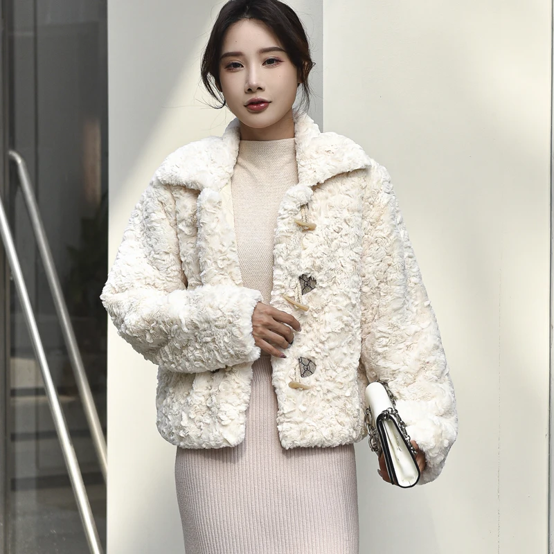 Short Faux Fur Coat Female Clothing Sheep Shearing Wool Autumn Winter Jacket Women 2022 New Ladies Sweet Slim Mink Plush Top