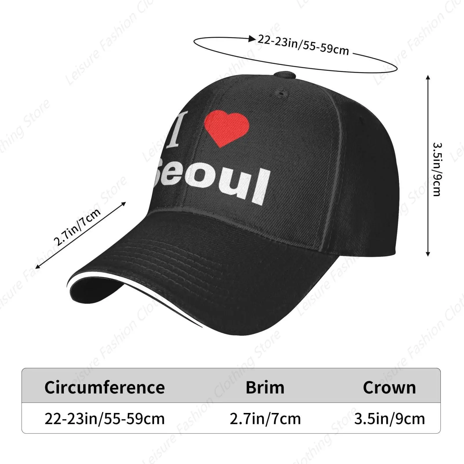 Бейсбольная кепка I Love Seoul шляпы с полями для мужчин и женщин регулируемые кепки
