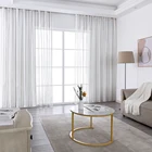 CDIY полосатые прозрачные Занавески s для гостиной, окна, спальни, тюлевые занавески в японском стиле, льняная вуаль, занавески, обработка кухонных окон