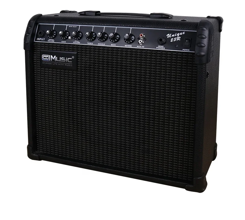 Electric Guitar Amp 25W Amplifier Practice Home Amplifier Built In Speaker Headphone Jack And Aux Input