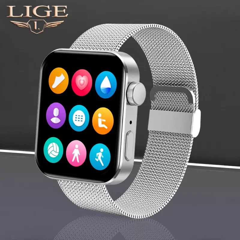 

2021 LIGE Smartwatch Wristwatches Electronic Clock Fitness Monitor Bluetooth Call Smart Watch Men Women Gift For Android IOS