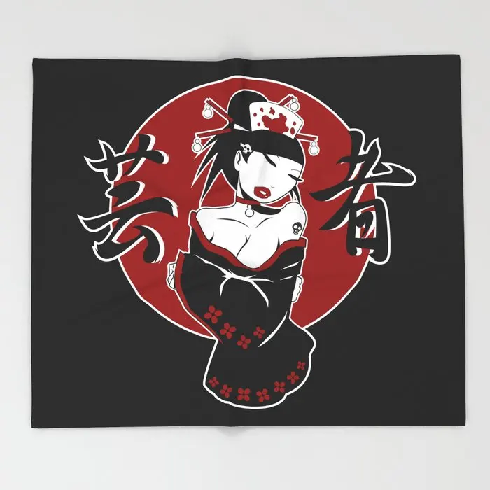 

Geisha PinUp Jp мягкое теплое Флисовое одеяло кораллового цвета домашняя зимняя простыня покрывало для дивана фланелевые одеяла