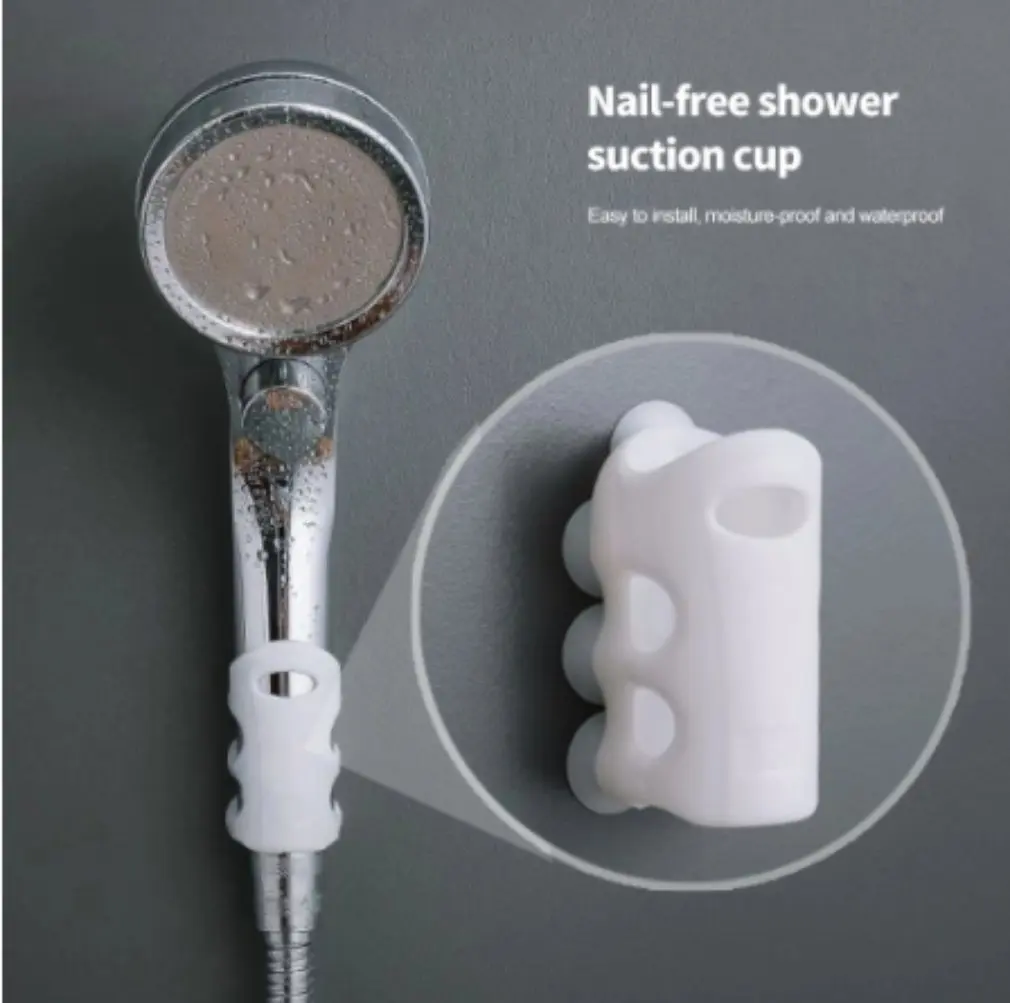 

Punch Free Shower Head Holder Reusable Durable Suction Cups Shower Bracket Wall TPR Rack Stand Home Bathroom Douche Accessories