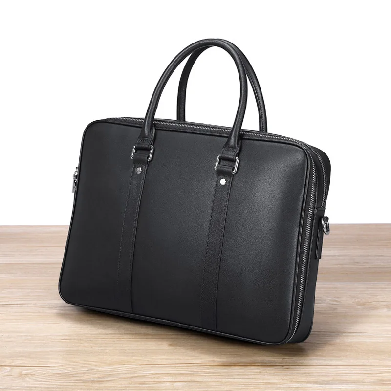 AETOO  Men's commuting conference Bag Handbag Leather briefcase Men's business computer bag large capacity head layer cowhide me