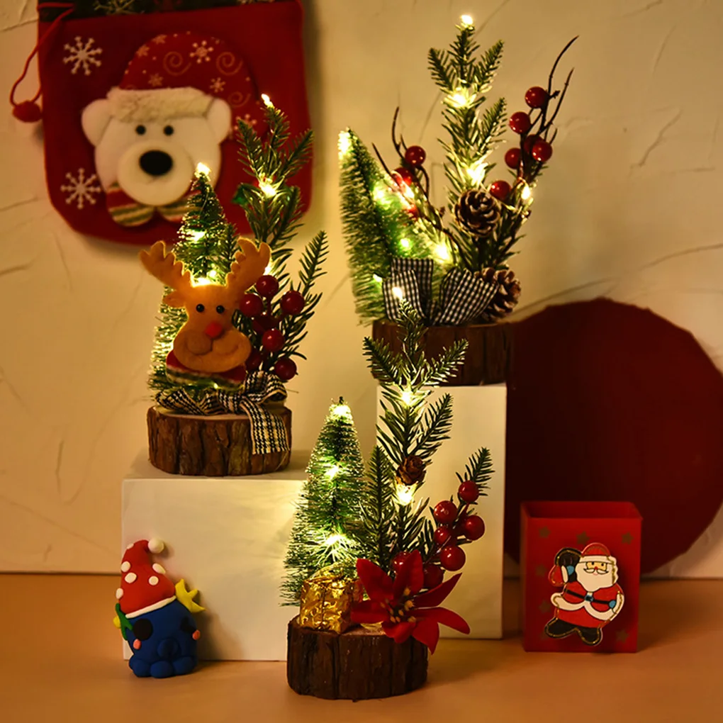 

Настольное украшение с надписью "Merry Christmas", настольное украшение для дома, офиса, светящееся дерево, праздничное новогоднее украшение