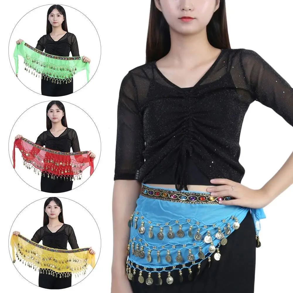 

Women Tassels Shiny Sequins Hip Scarf Dancer Skirt Belly Dance Belt Waist Chain