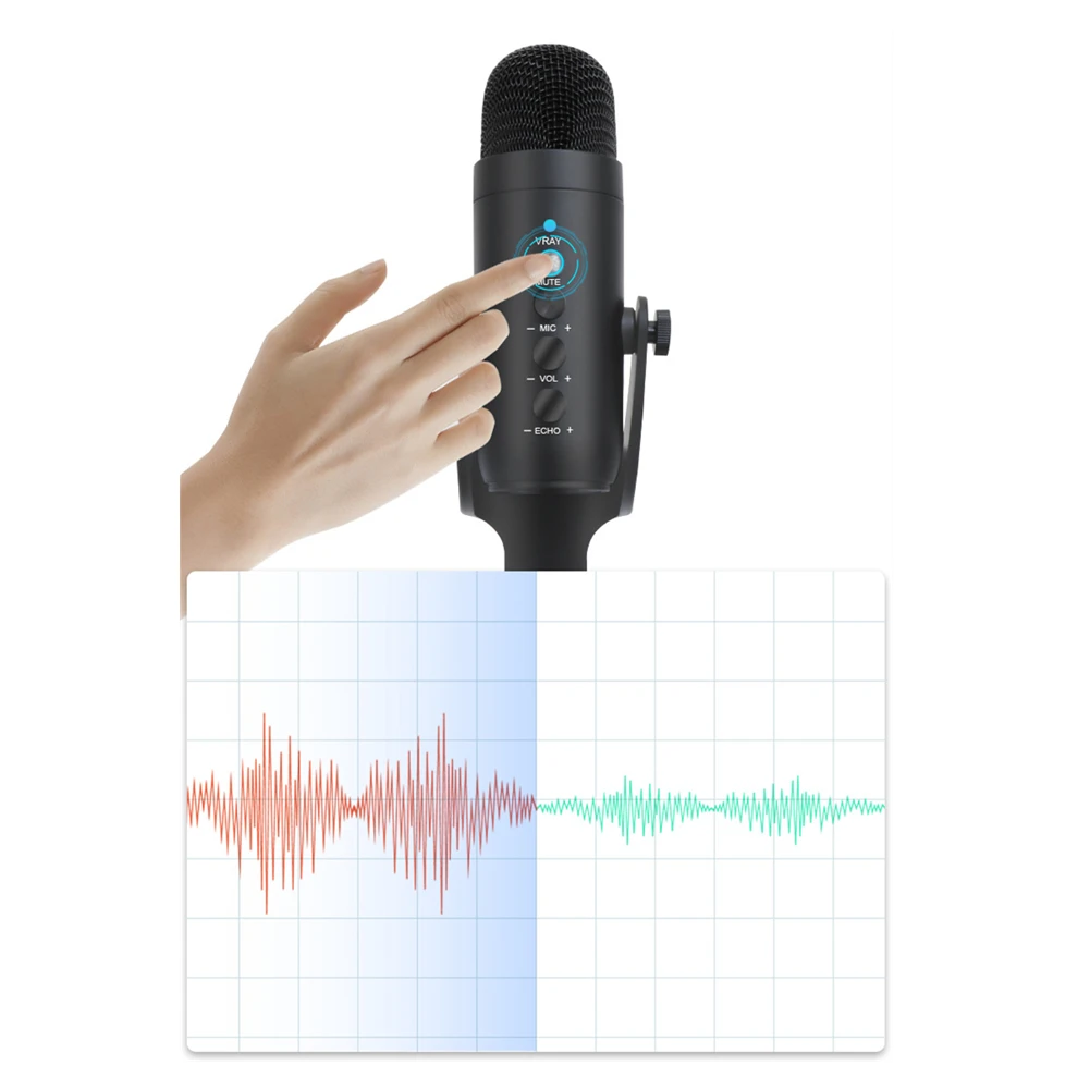 

Microphone USB Condenser Mic Black For PC Podcasting For Recording Studios