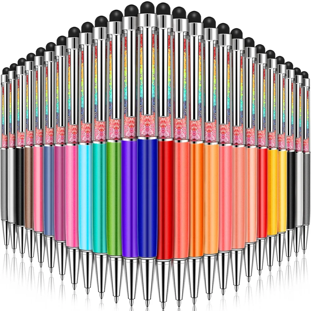 

50/100pcs Crystal Diamond Ballpoint Pen + Universal Stylus Touch Screen For iPhone IPad Tablet Android Smartphone