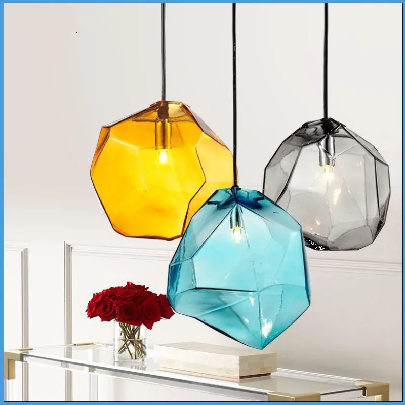 Modern Glass Luster Decorative LED Pendant Light for Bedroom Dining Living Room Loft Kitchen Restaurant Bar Counter Indoor Light