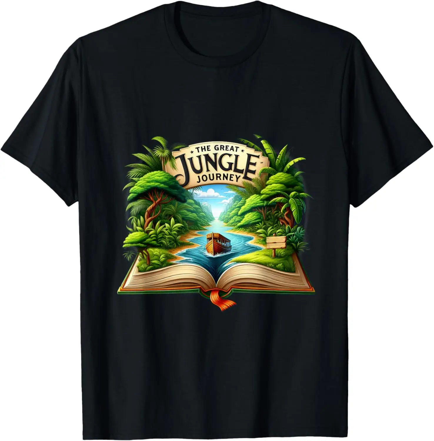 Футболка Путешествие Великих джунглей VBS 2024 отпуск Библия школа лодка