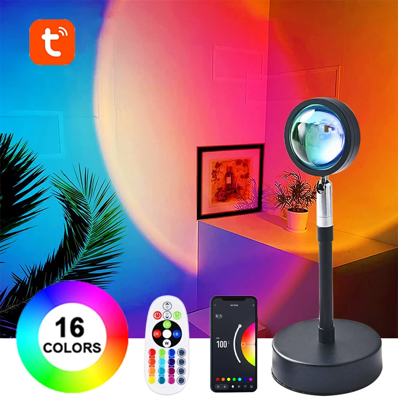 

Sunset Projection Lamp Rainbow Dusk Atmosphere Light USB Home Shop Bedroom Walls Decoration Photo Background Bedside Night Light