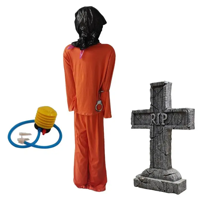 

Halloween Prisoner Costumes Halloween Scary Prison Uniform Horror Decoration Accessory For Cosplay Halloween Party Haunted House