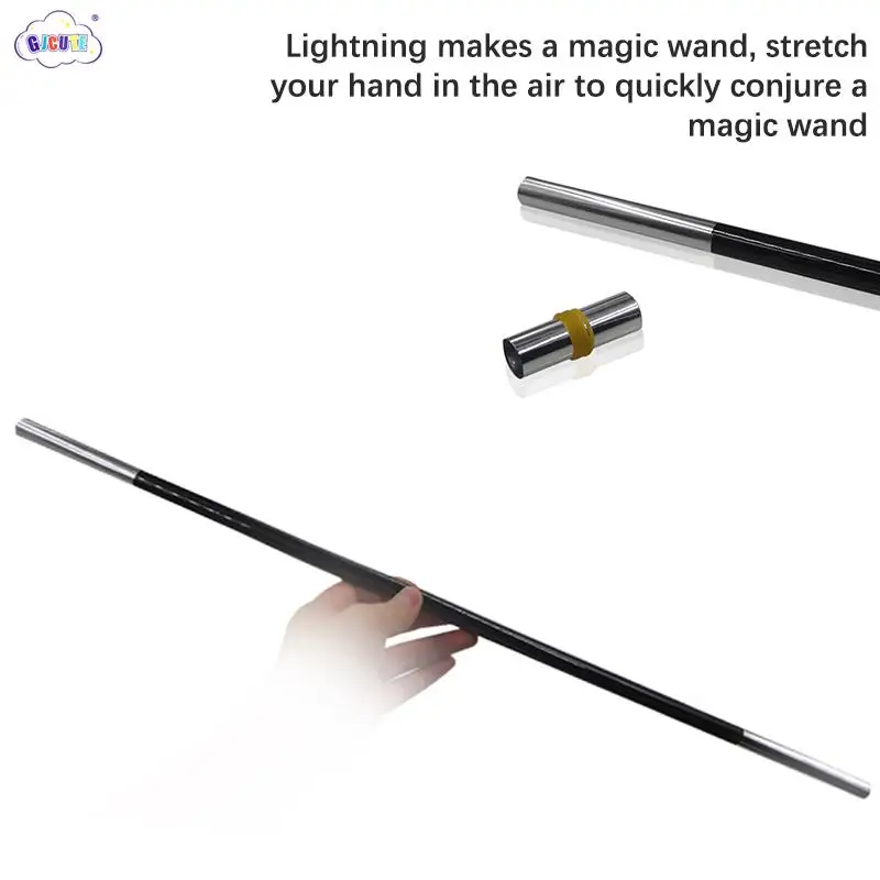 

2PCS Innovative Magic Cane Street Bar Party Accessories Mini Lightning Magic Stick Appearing Silk to Wands Trick Props Toy