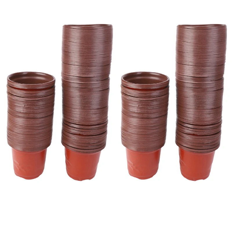 400Pcs 4 Inch Plastic Flower Seedlings Nursery Supplies Planter Pot/Pots Containers Seed Starting Pots Planting Pots