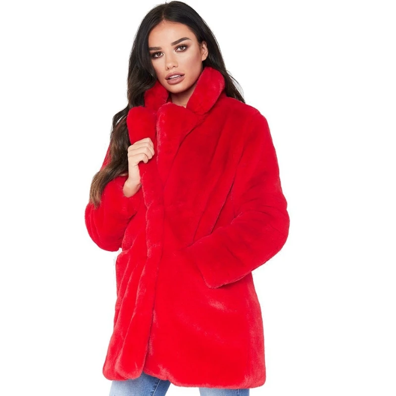 ICCLEK 2020 new listed women's wear medium and long fur like coat loose fluffy soft rabbit hair