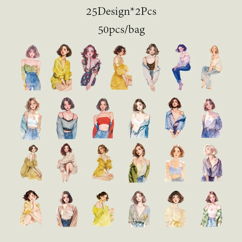 

Набор наклеек Mr. Paper, 6 стилей, 50 шт.