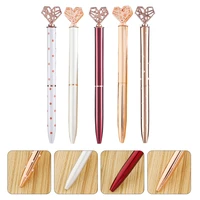 5pcs heart shaped ballpoint pen metal writing pen adorable ink pen stationery for students