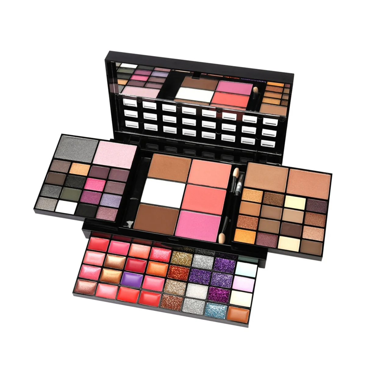

SEPROFE 74-Color Eye Shadow Lip Gloss Combination Makeup Set Eye Shadow Tray Set Box Beads Matte Concealer Fine Flash