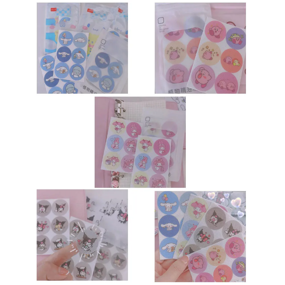 

Kawaii Sanrios Cinnamoroll My Melody Kuromi Hellokittys Cute Cartoon Anime Plant Essential Oil Anti-Mosquito Stickers Artifact