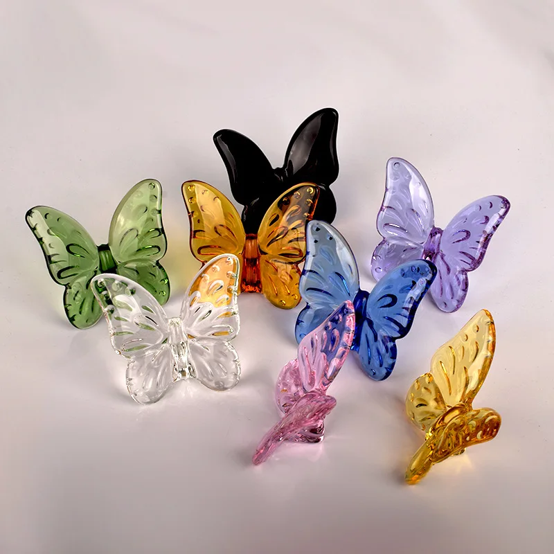 

Transparent Crystal Butterfly Jewelry Ornament Home Decoration Glass Crafts Butterfly Ornament
