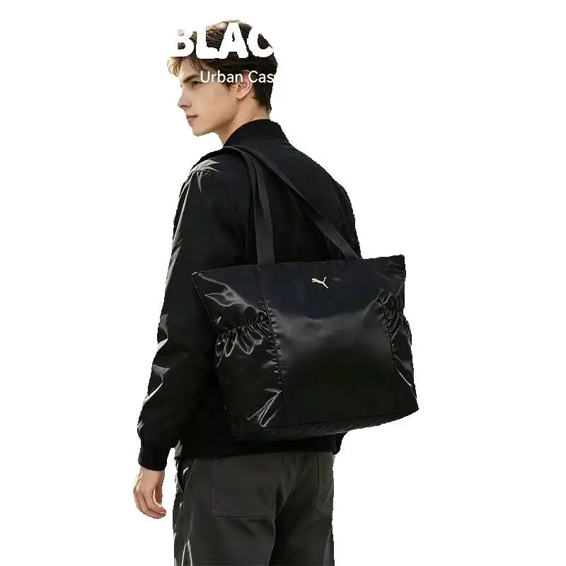 Фото Рюкзак Puma Black Daily School Backpack с регулируемыми лямками, легкий, прочный, вместительный, минималистичный, повседневный, спортивный, городской рюкзак №1