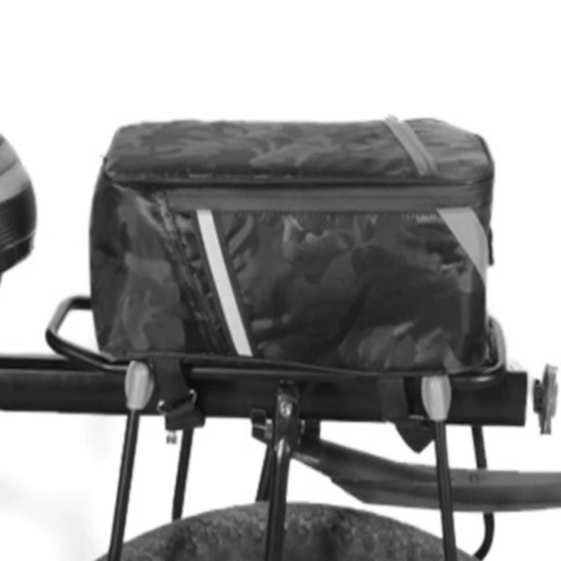 Black Camouflage Bike Bag For Bicycle Accessories Rear Rack Carrier Seat Trunk Backpack