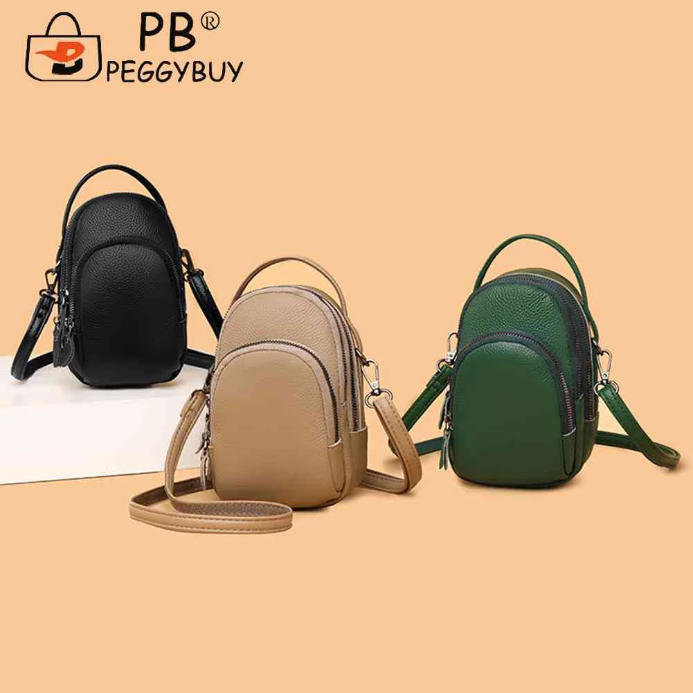 

Женская сумка через плечо из воловьей кожи, стильная миниатюрная сумка-слинг через плечо на молнии с регулируемым ремешком и несколькими ка...